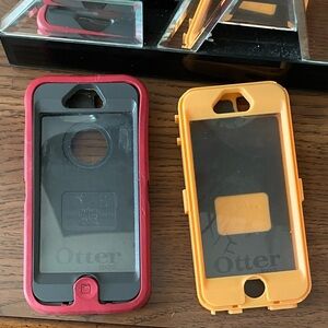 2~OtterBox Red and Yellow iPhone Cases Defender Series 5/5s/SE (1st Gen)